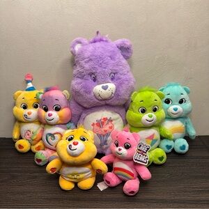 Lot Of 7 Modern Care Bears Assorted Styles and Sizes